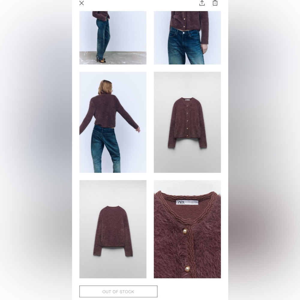 Zara Purple Faux Fur Fuzzy Cardigan M - Picture 12 of 14